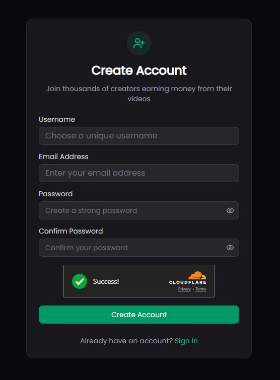 Create Account